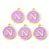 Golden Plated Alloy Enamel Charms ENAM-S118-10N-2