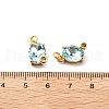 Oval Brass Micro Pave Cubic Zirconia Pendants KK-L237-020G-06-2