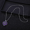 Alloy Hollow Flower Diffuser Locket Pendant Necklaces with Purple Velvet Aromatherapy Tablets Inside ZC3163-2