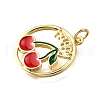 Brass Enamel Pendants KK-B136-02G-02-2