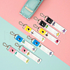 PU Leather & Cotton Name Marker Keychain AJEW-WH0514-018-4