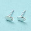 Oval 925 Sterling Silver Stud Earring Finddings STER-K174-13S-2