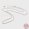 925 Sterling Silver Box Chain Necklaces STER-F039-40cm-13RG-3