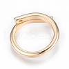 Brass Wire Wrap Open Cuff Ring for Women RJEW-T001-95G-2