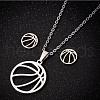 201 Stainless Steel Pendant Necklaces & Stud Earrings Sets FS-WGB00D6-10-1