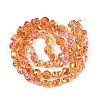 Electroplate Transparent Glass Beads Strands EGLA-N017-01C-2