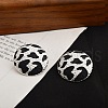 Leopard Print Brass Enamel Stud Earrings for Women EJEW-U055-15A-P-1
