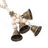 Iron Bell & Tibetan Style Alloy Pendant Decorations HJEW-JM003371-03-4