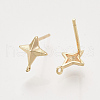 Brass Stud Earring Findings KK-T048-015G-NF-2