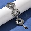 304 Stainless Stee Flat Round Link Chain Bracelets for Women Men BJEW-A033-02AS-2