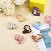 CHGCRAFT 14Pcs 7 Colors Monkey Food Grade Eco-Friendly Silicone Focal Beads SIL-CA0003-10-5
