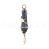 3Pcs 3 Styles Natural Lapis Lazuli Pointed Copper Wire Wrapped Faceted Bullet Big Pendants PALLOY-JF03572-04-3
