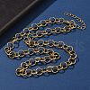 304 Stainless Steel Textured Rolo Chain Necklaces for Women NJEW-U050-01G-3