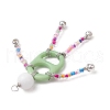 Natural White Jade & Acrylic & Glass Seed Beaded Human Big Pendants PALLOY-JF03500-5