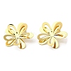 Hollow Out Flower Titanium Steel Stud Earrings for Women EJEW-G360-01C-1