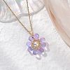 Glass & Glass Pearl Beads Pendants Necklaces for Women NJEW-MZ00106-08-1