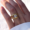 925 Sterling Silver Pave Cubic Zirconia Finger Rings for Women IK1659-4-2