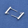 Rectangle 304 Stainless Steel Stud Earring Findings STAS-L244-14A-S-1