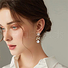 Beebeecraft 2 Pairs 2 Colors Brass Micro Pave 3A Clear Cubic Zirconia Clip-on Earrings EJEW-BBC0001-59-5