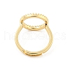 Round Ring Brass Micro Pave Clear Cubic Zirconia Adjustable Rings RJEW-G309-14G-3