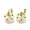 Flat Round Brass Micro Pave Cubic Zirconia Hoop Earrings EJEW-U061-02G-5