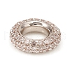 Brass Micro Pave Cubic Zirconia European Beads KK-D160-59P-2