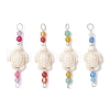 Summer Beach Dyed Synthetic Turquoise Connector Charms PALLOY-JF03747-02-1