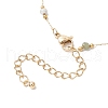 304 Stainless Steel & Faceted Round Gemstone Link Chain Bracelet Making AJEW-JB01346-4