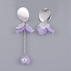 Petal Transparent Acrylic Dangle Stud Earrings EJEW-JE03272-01-2