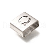 Letter Style 304 Stainless Steel Square Slide Charms STAS-L132-06Q-2