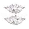 Brass Micro Pave Clear Cubic Zirconia Pendants KK-L212-10P-1