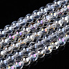 Electroplate Transparent Glass Beads Strands GLAA-T032-T4mm-AB13-1