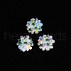 Luminous Polymer Clay Rhinestone Floral Ball Beads CLAY-U002-01G-3