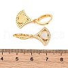 Fan with Heart Brass Micro Pave Clear Cubic Zirconia Hoop Earrings KK-D363-13G-3