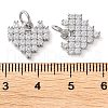Rack Plating Brass Micro Pave Clear Cubic Zirconia Charms KK-D097-01P-3