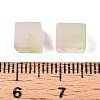Frosted Glass Beads with Golden Glitter Powder DGLA-NH001-6mm-01E-3