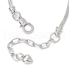 3 Pcs 3 Styles Alloy Snake Chain Charms Bracelets BJEW-JB11448-5