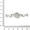 Brass Micro Pave Clear Cubic Zirconia Fold Over Clasps KK-U059-41P-01-3