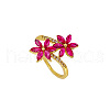 Flower Brass Micro Pave Cubic Zirconia Finger Rings for Women FS-WGC33AC-01-5