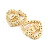 Brass Micro Pave Clear Cubic Zirconia Charms KK-Z034-02G-2