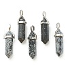 Natural Snowflake Obsidian Pendants G-M378-01P-A09-1