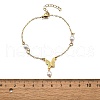 304 Stainless Steel Butterfly Link Bracelets BJEW-C098-01A-G-5