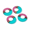 Transparent Resin & Walnut Wood Pendants RESI-M027-03E-3