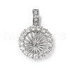Brass Micro Pave Clear Cubic Zirconia Stud Earring Findings KK-D369-04P-1