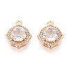 Brass Micro Pave Cubic Zirconia Pendants KK-T076-04KCG-02-1