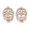 Brass Micro Pave Clear Cubic Zirconia Pendants KK-S359-106-RS-1