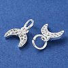 Rack Plating Brass Micro Pave Clear Cubic Zirconia Charms KK-D097-06S-2