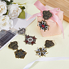 SUPERFINDINGS 4Pcs 4 Styles Enamel Brooch Pins JEWB-FH0001-55A-5