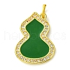 Rack Plating Brass Micro Pave Clear Cubic Zirconia Pendants KK-G501-14G-03-1