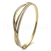 Ion Plating(IP) 304 Stainless Steel Polymer Clay Rhinestone Hinged Bangles for Women BJEW-A011-16G-4